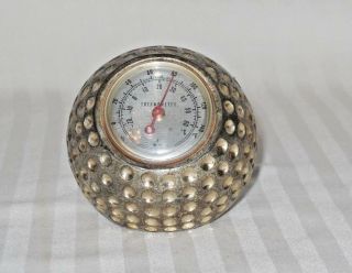 Vintage Metal Golf Ball Golfing Table Top Collectible Thermometer