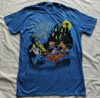 Nwt Mens Scooby Doo Haunted Mansion Graphic T Shirt Blue Medium
