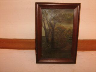 Victorian Picture Frame & Oil Painting On Board