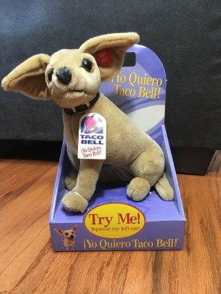 Taco Bell Talking Chihuahua Plush Dog 12 Inch " Yo Quiero Taco Bell " Nwt
