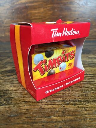 Tim Hortons 2014 Christmas Tree Ornament Timbits Bits Box Canada Coffee Donuts
