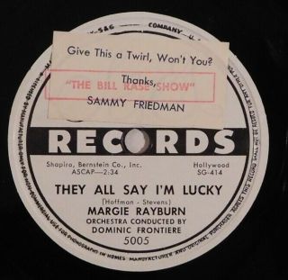 Female Vocal 78 Rpm Margie Rayburn They All Say I 