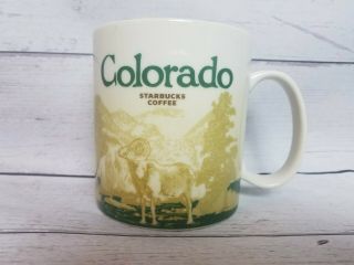 Starbucks - 2012 Colorado 16 Oz Global Icon Coffee Mug - Bighorn Sheep,  Ski Snow