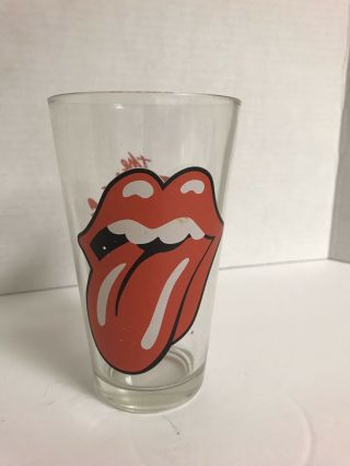 Rolling Stones Logo Clear Glass.  No Chips Or Cracks