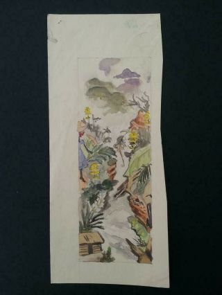VINTAGE FINE ART ARTIST SIGNED WATERCOLOR ON PAPER 1965 ROSES 3