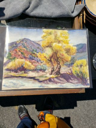 Vintage Watercolor Landscape Painting Signed,  1949.  Blacksmith Fork Canyon Utah