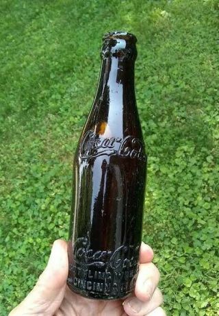 Coca - Cola Cincinnati Amber Coke Bottle Old Oh Soda Pop Ohio Antique Bottles