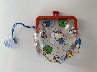 Vintage Sanrio Co 1976 Hello Kitty Coin Purse Made In Japan With Summer Charm 