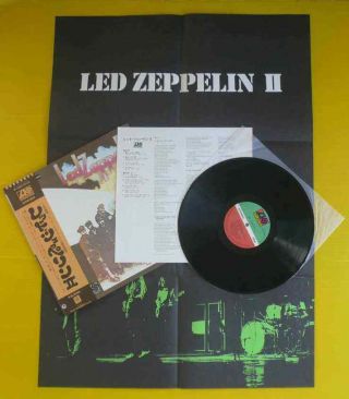 Japan 33rpm G/f 12 " Record W Obi & Poster / Led Zeppelin Ii / 2nd / P - 10101a /nm