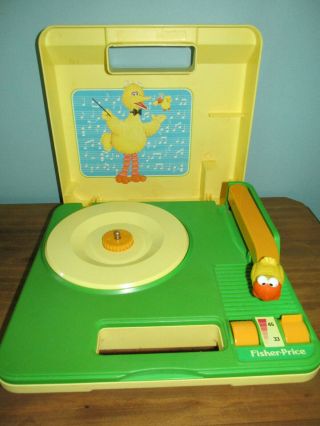 Vintage 1983 Fisher Price 816 Big Bird Record Player 45/33 Sesame Street