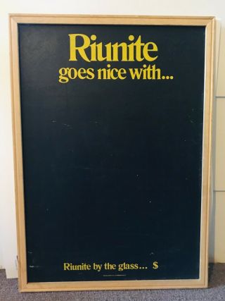 Vintage Retro Advertising 70s Riunite Wine Advertising Bar Wall Art Chalkboard