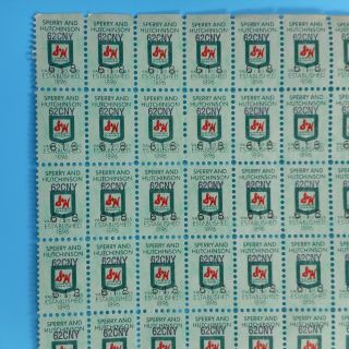 Vtg 60s 70s S&h Green Stamps Full Sheet Gift Saver 100 Stamps Sperry Hutchinson