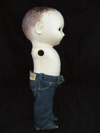 VTG Buddy Lee Doll Jeans Dungarees NO ARMS Plaid Cowboy Shirt Advertising 1950s 4