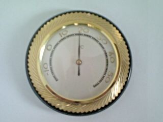Antique Vintage Thermometer,  Brass,  Scale Silvering,  3.  54 Inch,  1950s Germany