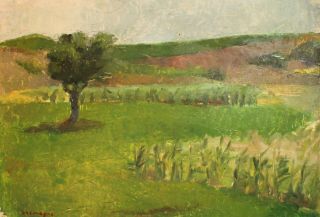 Antique French Expressionist Landscape Oil Painting Signed Kremegne