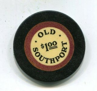 $1 Old Southport Metairie La.  Illegal Gambling Chip 1882 - 1950 O 