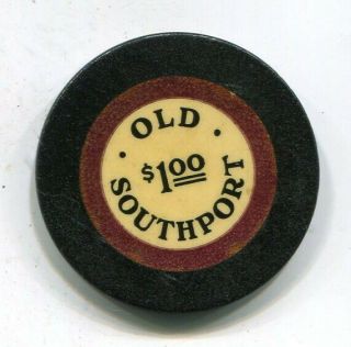 $1 OLD SOUTHPORT METAIRIE LA.  ILLEGAL GAMBLING CHIP 1882 - 1950 O ' DWYER BROS. 2