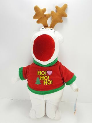 Family Guy Brian The Dog Ho Ho Ho Green Red Sweater Reindeer Stuffed Plush 16 "