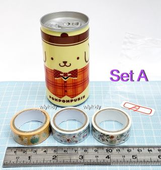 Sanrio Pompompurin Cinnamoroll Pochacco Tape & Tape Holder A ^_^2