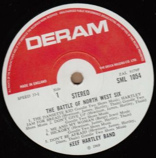 KEEF HARTLEY BAND Battle Of North West Six UK LP Prog Blues Rock Deram 2