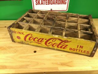 Yellow Coca Cola Wooden Coke Case / Crate Vtg1967 13