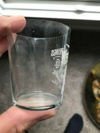 CHICAGO IL ILLINOIS Western Springs Dist Co.  Whiskey acid etched shot glass 1900 3
