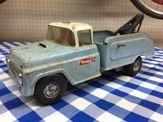 Vintage Buddy L Pressed Steel Tow Truck Wrecker For Restore Or Parts