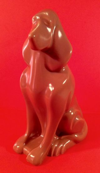 Harris Potteries Chicago Ceramic Glazed Bloodhound Figurine 11.  5” 7