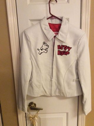 Betty Boop White Leather Jacket By American Toons Size M