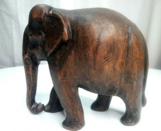 Vintage Hand carved wooden Elephant Figure Statue Home Decoration Indian Art 2
