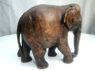 Vintage Hand carved wooden Elephant Figure Statue Home Decoration Indian Art 3