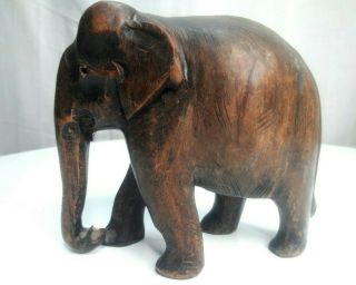 Vintage Hand carved wooden Elephant Figure Statue Home Decoration Indian Art 4