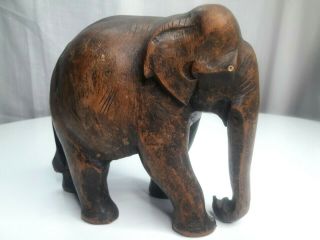 Vintage Hand carved wooden Elephant Figure Statue Home Decoration Indian Art 5