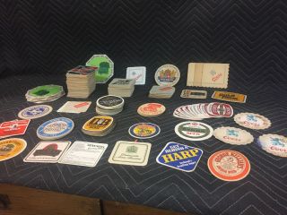 200 Plus 25 Diff Styles Vintage 70s - 80 Paper Beer Coasters.  Coors Man Cave