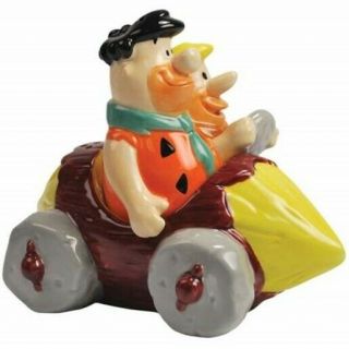 The Flintstones Fred And Barney In Their Car Ceramic Salt And Pepper Set,