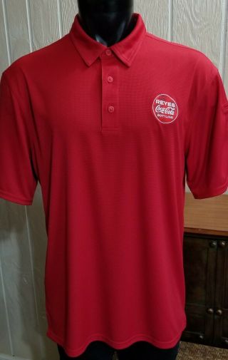 Coca Cola Red S/s Polo Red Kap Company Work Polo Shirt Sz L " Reyes Bottling "