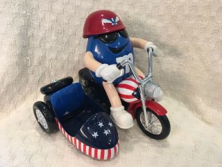 M &m Motorcycle Candy Dispenser Collectible Sidecar Usa Motorcycle Freedom Rider
