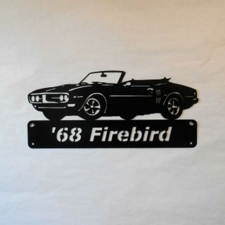 1968 Pontiac Firebird Convertible Metal Sign Man Cave Decor