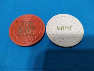 2 Diff.  Early Illegal Casino Chips The & Bar Montana