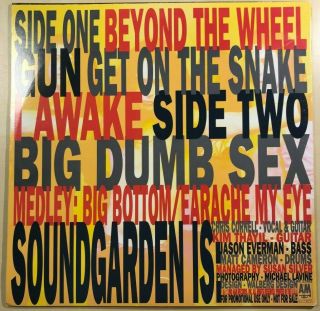 Soundgarden LOUDER THAN LIVE Ultra - Rare Blue Vinyl Promo LP 1990 SP 017951 - A 2