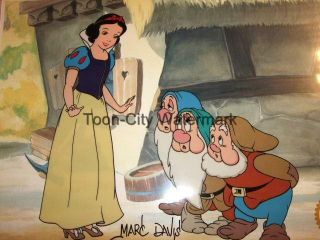 Snow White Sericel Cel Hand Signed Disney Certified Marc Davis 7 Seven Dwarfs 4