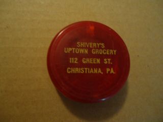 Shivery ' s Uptown Grocery folding red plastic cup CHRISTIANA PA 2