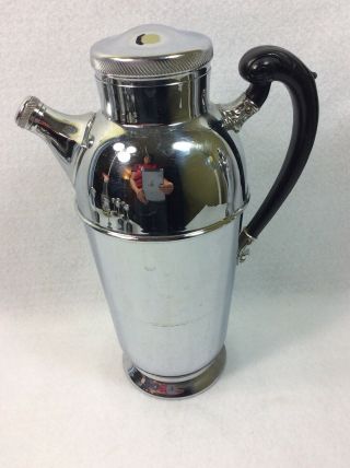 Vintage Art Deco Metal Cocktail Shaker,  Farber Bros,  Krome - Kraft,  York