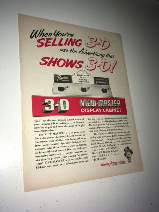 View - Master 3d Movie Trade Advertising 1954 Display Nss Poster Ad Stereoscopic