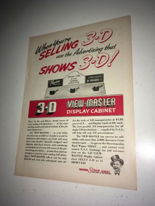 VIEW - MASTER 3D Movie Trade Advertising 1954 Display NSS Poster Ad Stereoscopic 2