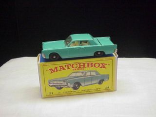 Vintage Matchbox Series No.  31 Lesney Lincoln Continental Box 3