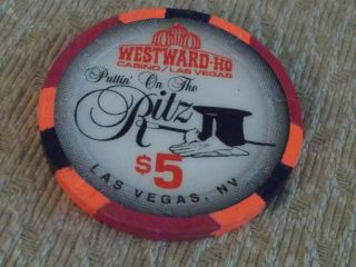 Westward - Ho Hotel Casino $5 Hotel Casino Gaming Chip Las Vegas,  Nv