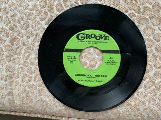 45 Rpm Worried " Bout You Baby/all My Life,  Roy Guitar Gaines On Groove Vg,  To M -