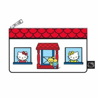 Loungefly Hello Kitty Pouch - House Print Zip Pouch - Cosmetic/coin Bag/case