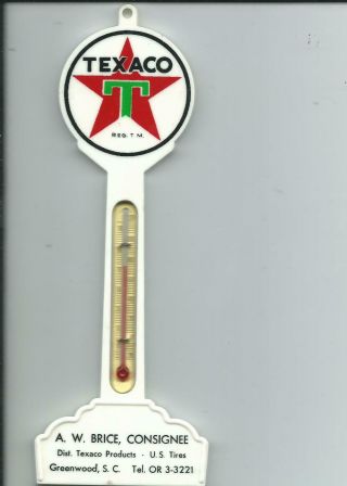 Pole Sign Thermometer,  Texaco A.  W.  Brice Greenwood,  Sc